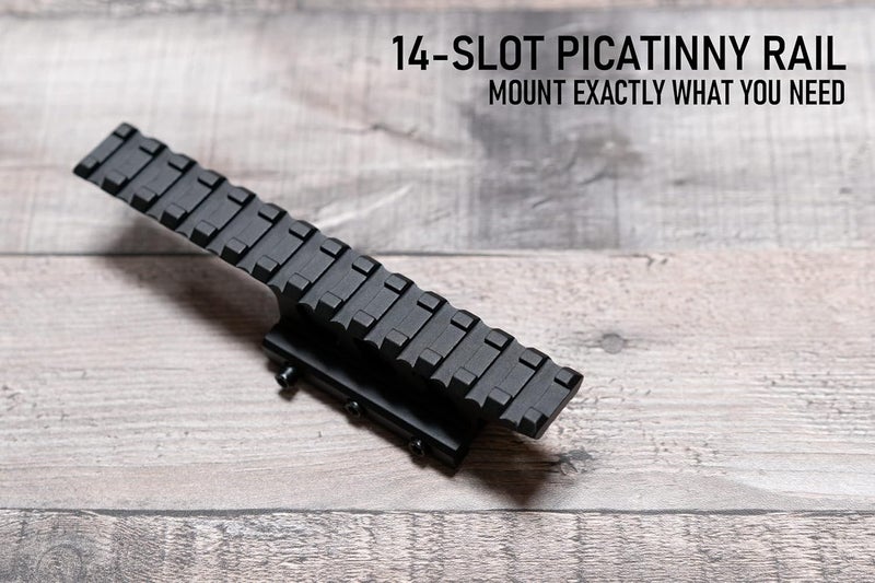 Monstrum Store Shrapnel Offset Picatinny Riser Mount with Recoil Stop Base | 14 Slot 5 inch | High Profile - Image 5